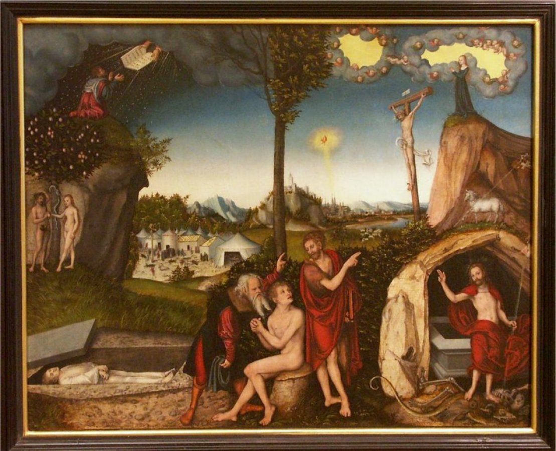 Lucas Cranach starší - Alegorie Starého a Nového zákona