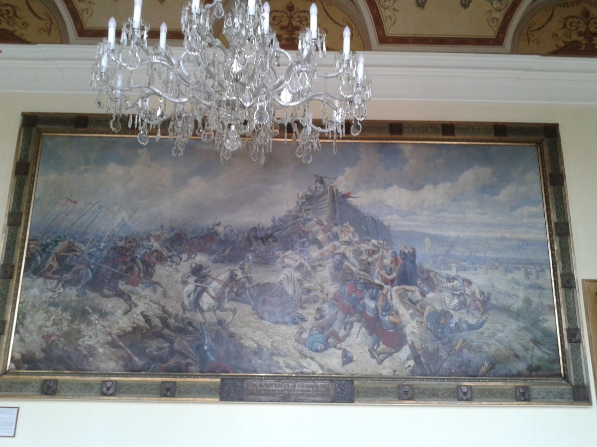 Úžasný obraz Bitva na Vítkově od Adolfa Liebschera